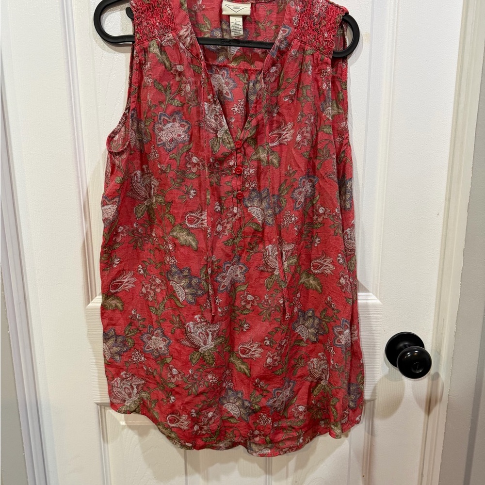 St. John's Bay Red Floral Blouse